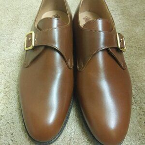 NEW TRICKER'S YORK BEECHNUT LEATHER SINGLE BUCKLE MONK SHOES UK 7